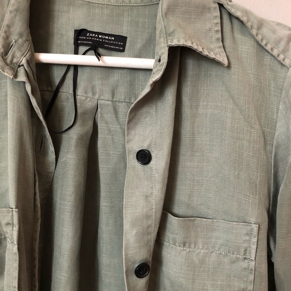 NWOT Zara Utility Button Down Shirt - Picture 6 of 8